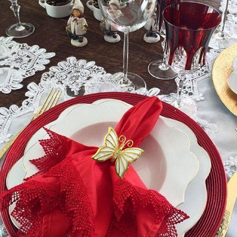Butterfly Napkin Ring Set of 6, Metal Napkin Rings Dinner Napkin Holder for Wedding Birthday Valentine's Day Christmas Party Dinner Table Decor (6...