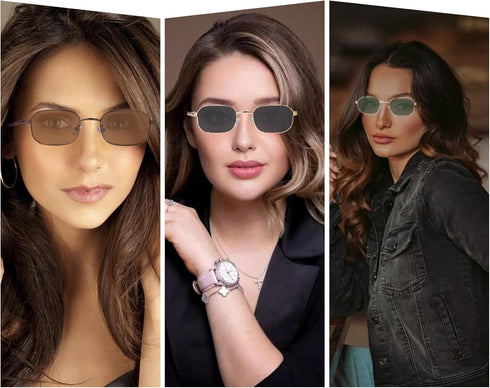 Polarized Small Rectangle Sunglasses Women Men Trendy 90s Retro Vintage Fashion Narrow Square UV Sun Glasses...