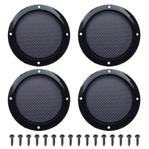 4" Speaker Grills Cover, Cold Rolled Steel Loudspeaker Net Cover, Metal Mesh Speaker Grille Replacement for 4 Inch Woofer Speakers, with Screws (4...