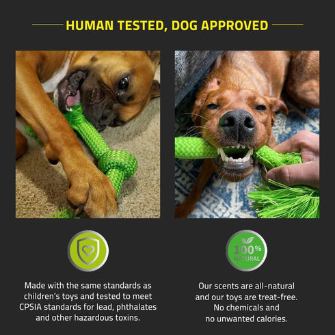 Playology Dri Tech Rope Dog Chew Toy for Large Dog Breeds (35lbs & up) - Engaging, All-Natural Sweet Potato Scented Dog Toys for Tough Chewers - E...