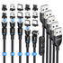 Magnetic Charging Cable 5-Pack (1.6/3.3/3.3/6.6/6.6FT), 540° Rotating Magnetic Phone Charger Cable with LED Light for Micro USB, USB C and i-Produ...