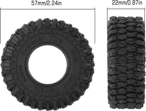 INJORA 1.0 Tires - 57 * 22mm S5 Super Soft Sticky Crawler Tires for TRX4M Axial AX24 SCX24 FCX24 Enduro24 Upgrade,T1016...