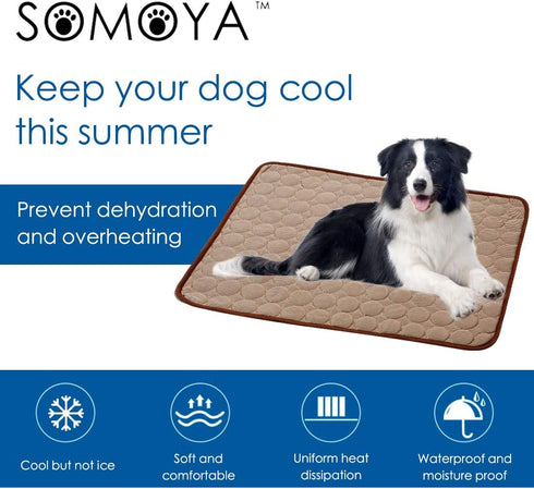 SOMOYA Dog Self Cooling Mat Pet Washable Pads Breathable Pet Blanket Hot Weather Sleeping Kennel Mat,Ice Silk Sleep Mat Pad Non-Toxic Breathable S...