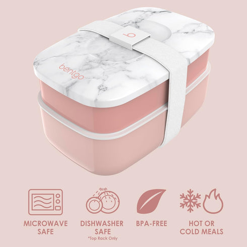 Bentgo Classic - Adult Bento Box, Stackable 3-Compartment Lunch Box with Removable Utensil Set and Sealing Strap, BPA-Free, Food Container Ideal f...