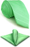 S&W SHLAX&WING Mens Necktie Set Solid Color Mint Green Ties and Pocket Square Sets Skinny Slim...