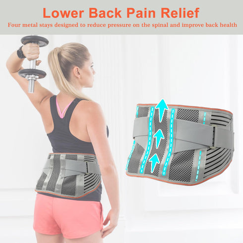 Back Brace for Lower Back Pain Relief for Women and Men, Adjustable Lumbar Support Belt for Herniated Disc, Sciatica, Scoliosis, Breathable,Lightw...
