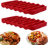 2 Pack Silicone Roasting Racks Non Stick Easy-Clean Cooling Rack for Cooking Baking Steaming (2pack-red)...