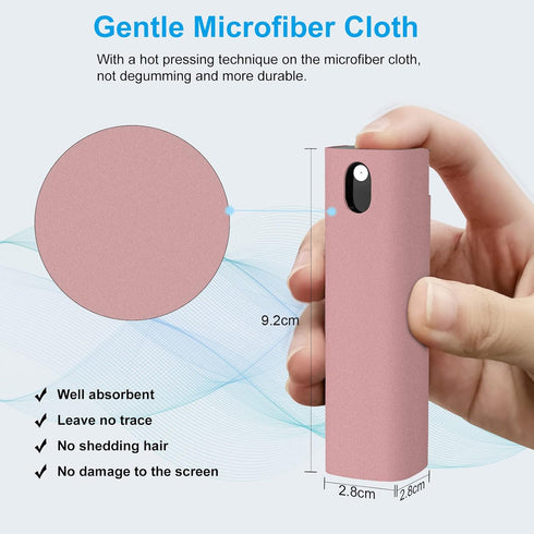 BoYata Screen Cleaner Kit 4PCS, 3-in-1 Touchscreen Mist Cleaner Spray Bottle & Microfiber Cloth, Portable Reusable Empty Spray Bottle for Phone/La...