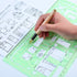 11 Piece Geometric Drawing Template Measuring Ruler, Transparent Green Plastic Ruler with Portable Plastic Bag for, for Studying, Designing and Bu...