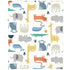 Carter's Colorful Modern Safari Animals Super Soft Mini Crib Fitted Sheet, Orange, Green, Blue, Grey...
