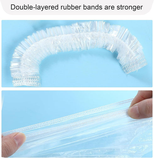 200pcs Plastic Elastic Bowl Covers Reusable, Bowl Covers For Bread Proofing, Elastic Food Storage Covers, Plastic Bowl Covers for Bread Rising, El...