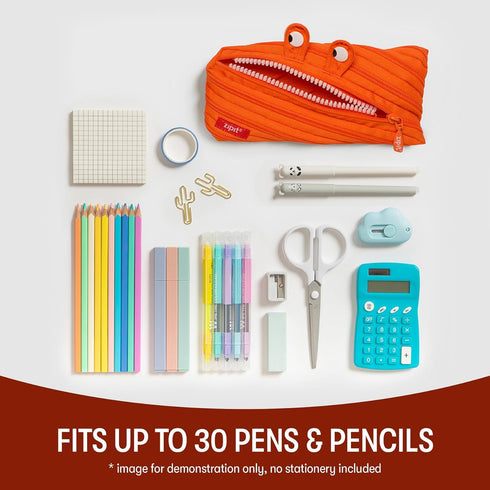 ZIPIT Monster Pencil Case for Kids | Pencil Pouch for School, College and Office | Pencil Bag for Kids (Orange)...