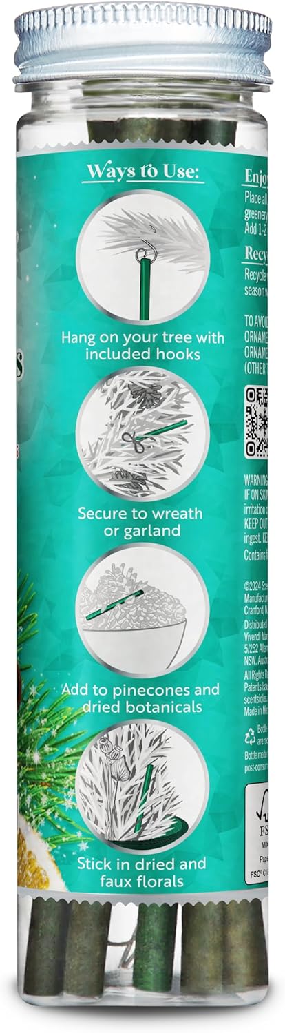 Scentsicles O Christmas Tree Scented Christmas Ornaments with Hooks - 3 Bottles (18 Sticks Total)...