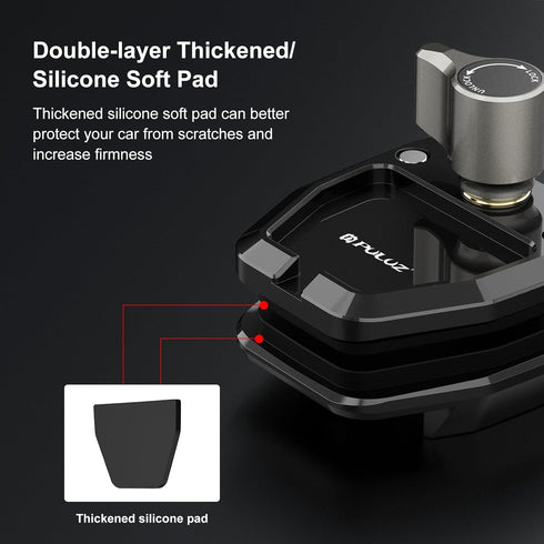 PULUZ Motorcycle Windshield Clip Mount Quick Release Clip Mount for GoPro Hero12 Black/DJI Osmo Action 4 / Insta360 X4 / Ace Pro and Other Action ...