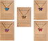 FUTIMELY Cute Butterfly Pendant Necklace Set For Women Teen Girls,4/5 PCS Butterfly Chain Necklace Colorful Animal Minimalist Charm With Message C...
