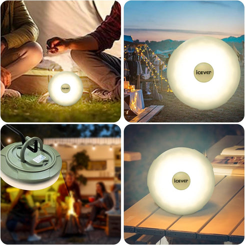 Camping String Lights, 32.8FT Rechargeable Waterproof Hanging Lamp Portable LED Light for Outdoor Camping Awning Tent Garden Party Yard Festival D...
