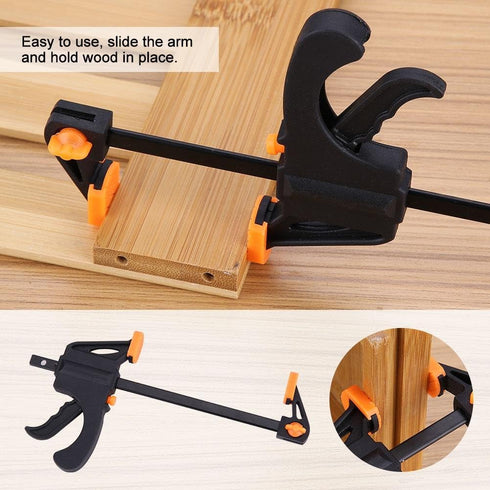 4pcs F-Shaped Bar Clamps, Woodworking Clip,Woodworking F Clamp,4inch Clip Grip Quick Ratchet Release Squeeze Woodworking DIY Hand Tool Kit for Car...