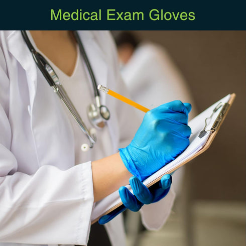 Blue Gloves Disposable Latex Free Medium, 50 Count - Medical and Dental Grade Surgical Gloves - Powder Free Nitrile Gloves Medium - 3 Mil Thicknes...