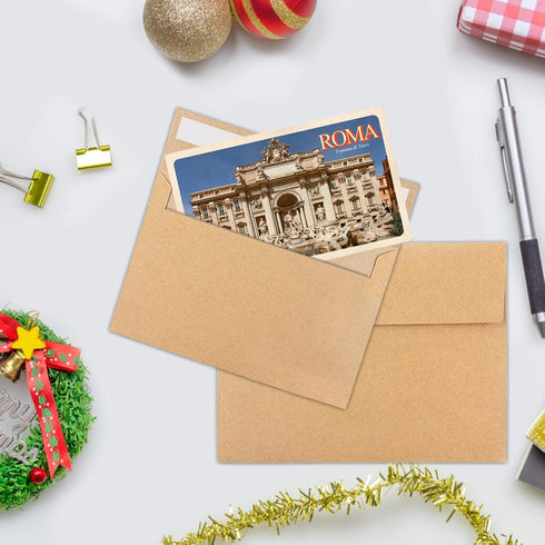 50Packs A4 Kraft Envelopes 4x 6 Inch Card Envelopes,Self Seal for Weddings, Greeting Cards?Mailing? Invitations, Photos, Postcards...