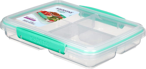 Sistema To Go Multi Split Meal & Food Container with Dividers & Clips | 820ml | BPA-Free | 1 Food Storage Container, Color May Vary...