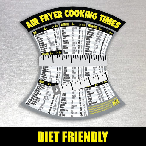 Air Fryer Cooking Times Chart Magnet - Extra Large Easy to Read Airfryer Magnetic Cheat Sheet - Healthy Airfryers Cookbook Accessory Liners Food K...