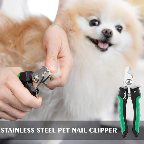 Candure Dog Nail Clippers Professional Pet Nail Clipper Suitable for Cats, Rabbits and Guinea Pigs - Safety Lock/Protective Guard to Avoid Over Cu...