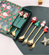 Christmas Coffee Spoons Coffee Stirrers Cake spoon Premium Stainless Steel Ice Tea Spoons, Ice Cream Spoon, Cocktail Stirring Spoons Set of 4?Gold...