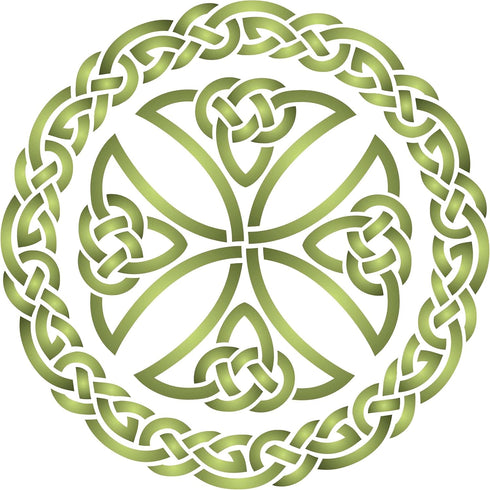 Stencils for Walls: Celtic Cross Stencil,6.5 x 6.5 inch (S) - Irish Celts Viking Cross Ornament Knotwork Design Woven Ethnic Braided Protection Kn...