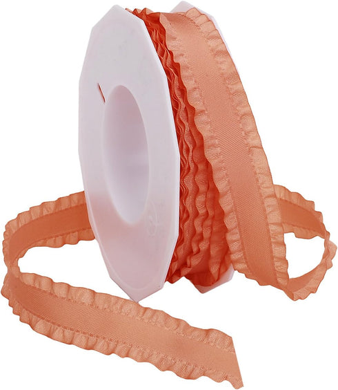 Morex Ribbon Double Ruffle Ribbon, 7/8-Inch by 16.5-Yard, Peach (96505/15-034)...