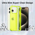 for iPhone 15 Pro Max Phone Case Clear, Transparent Crystal Thin Slim Flexible TPU Cover, Non-Yellowing Soft Silicone for Women Girl Cute, Protect...