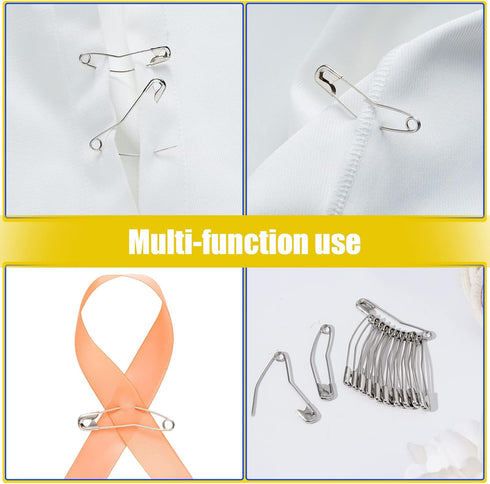 200 Pcs Curved Safety Pins Quilting Basting Pin Bent Safety Pins for Quick Basting Knitting and Quilting, Silver (2 Inch)...