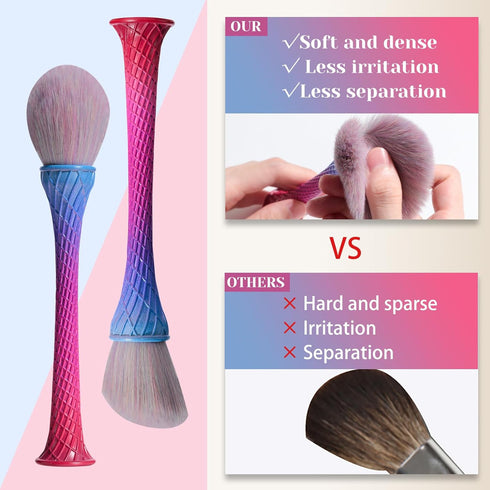 Oneleaf Standing Fish Scale Makeup Brushes Premium Synthetic Powder Blush Kabuki Foundation cosmetic Makeup 4 Pcs Brush Set-Colorful...