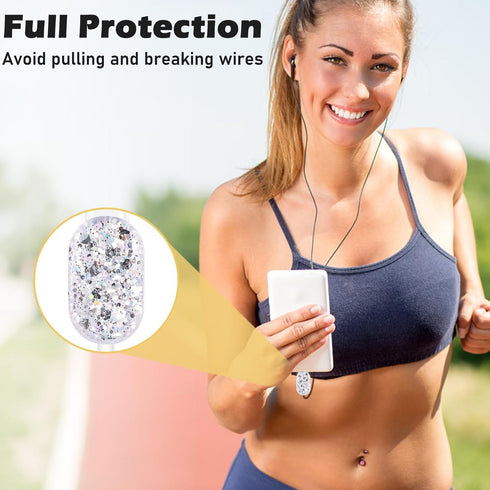 Glitter DIY Cable Protector Compatible for Apple iPhone Power Adapter with Mirror,Cute Bling Love Heart Design,Data Line USB Case Wire Cable Saver...