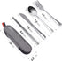 Travel Utensils with Case, Quatish Portable Silverware Set for Work, 304 Stainless Steel Reusable Travel Cutlery Set, Fork and Spoon Set for Campi...