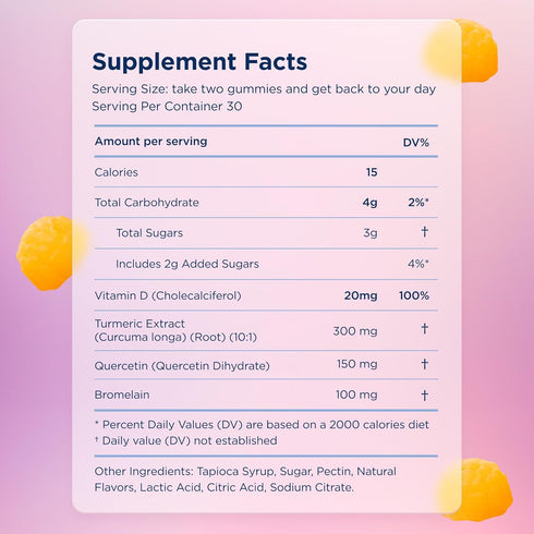 Canary Swift Soother Gummies | Bromelain, Curcumin, Quercetin, and Turmeric Supplement for Joint Health & Digestion - Vegan Tropical Pineapple Fla...