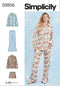 Simplicity Misses' Top, Pants, and Shorts Sleepwear Sewing Pattern Packet, Design Code S9856, Sizes XS-S-M-L-XL-XXL, Multicolor...