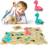 Puzzle Racer Kids Car Track Set with 2 Dino Cars, Kids Toys Boys 3-5, Toys for 2 3 4 5 6 Year Old Boys, Toys for Ages 2-4 Boys, Car Tracks for Tod...