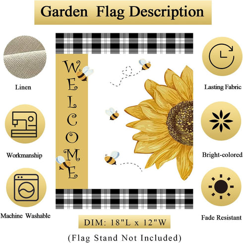 Seasonal Garden Flags 12X18 Inch Double Sided Linen Decor for Welcome, Winter Welcome Garden Flags for Outside, Holiday Yard Outdoor Decoration - ...