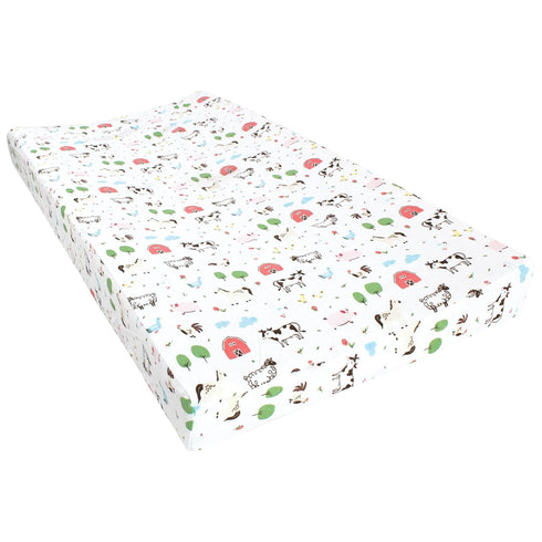 Hudson Baby Unisex Baby Cotton Changing Pad Cover, Girl Farm Animals, One Size...