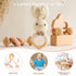 Wooden Baby Rattle 3 PCS Push Car Rattle Set Crochet Rattle Ring Wooden Montessori Toy for Newborn Infant Baby Gifts (Rabbit Rattle)...