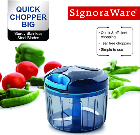 SIGNORAWARE Manual Food Processor, Vegetable Chopper -Easy Pull Hand String- Portable Stainless Steel Hand Food Chopper, Cutter, Garlic Mincer, On...