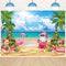 July Christmas Backdrop 8x6FT Tropical Flamingo Palm Tree Hawaiian Photography Background Summer Beach Santa Claus Party Decoration Supplies Photo...