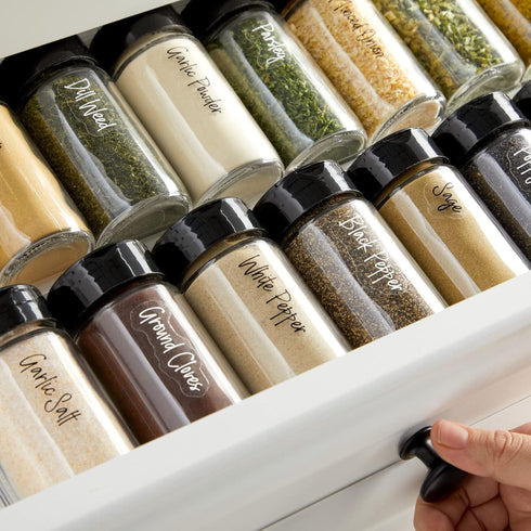 Talented Kitchen 272 Spice Labels Stickers, Clear Spice Jar Labels Preprinted for Seasoning Herbs Kitchen Spice Rack Organization, Water Resistant...