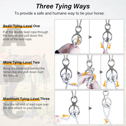 Horse Tie Ring, Horse tack and Supplies, Safe Horse Accessories,Horse Training Equipment with Eye Bolt,Quick snap,Humane Way Tie Ring,Prevent Hors...