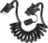 Oyviny 4 Way Flat Trailer Extension Coiled Cable 5 Feet 4 Pin Male and Female Wiring Harness 18AWG 60" Stretchable Coiled Extension Wiring Cable w...