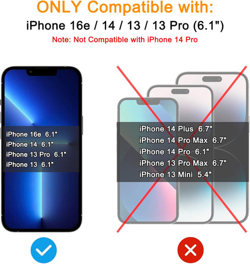 TECHO Privacy Screen Protector Compatible with iPhone 16e / iPhone 14 / iPhone 13 / iPhone 13 Pro Tempered Glass Film (Edge to Edge Full Coverage)...