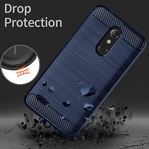 for LG K30 2018 Slim Case,LG Phoenix Plus Case,Thin Silicone Soft Skin Flexible TPU Carbon Fiber Anti-Scratch Shockproof Protective Cover for LG P...
