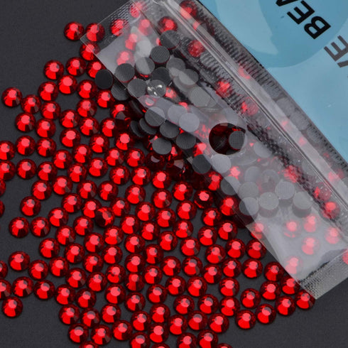 400 Pieces Hot Fix Glass Flatback Rhinestones HotFix Round Crystal Gems (Light Siam, SS30)...