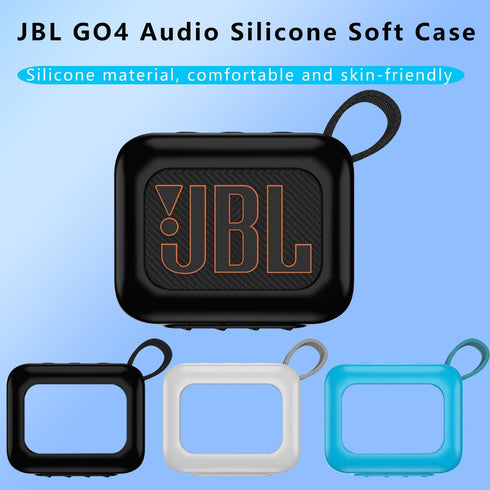 Silicone Protective Case Travel Carrying Bag for JBL Go4, Outdoor Portable Bluetooth Speaker Protective Soft Skin (Blcak)...