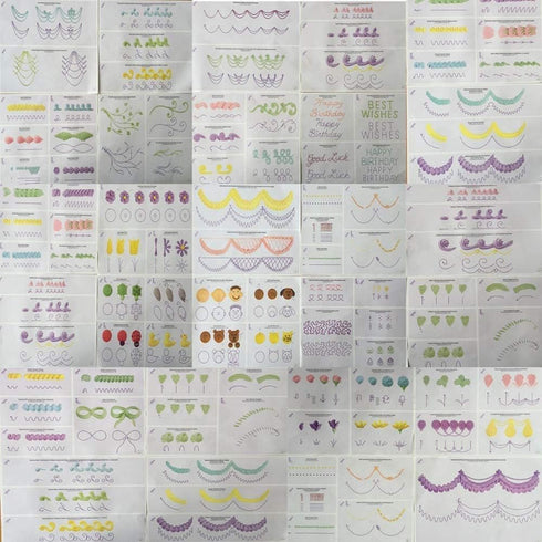 Icing Piping Nozzles Practice Drawings, Cake Pastry Beginner Practice Paper Fondant Decorating Including 23 Popular Patterns Gifts for Women...